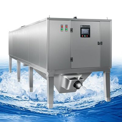 خرید 53.8kw Refrigerating Capacity Freshwater Flake Ice Machine with 1.5-2.5mm Ice Thickness and 500KG Storage Capacity online manufacture